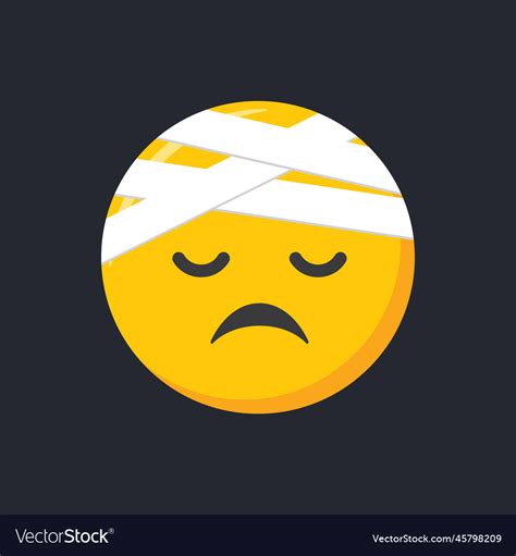 Emoji Icon Hurt Injured Face Emoticon Royalty Free Vector