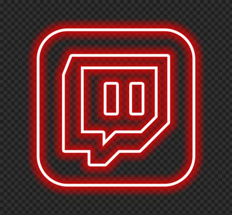 Hd Twitch Neon Red Square App Icon Png Citypng