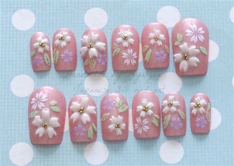 Japanese 3d Nails Pink Sakura Cherry Blossom Kawaii