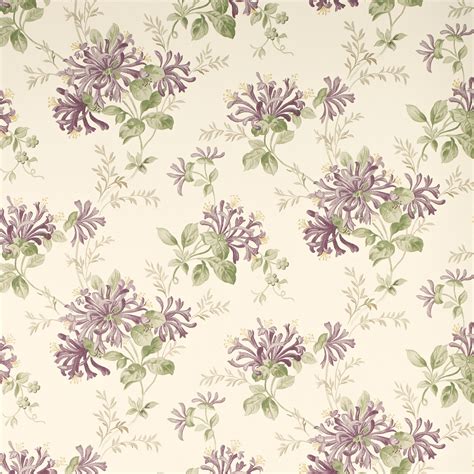 Laura Ashley Honeysuckle Trail Grape Floral Wallpaper Floral