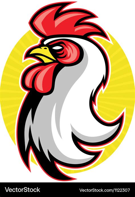 Rooster Head Mascot Royalty Free Vector Image Vectorstock