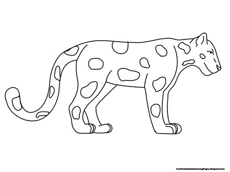 Gambar Jaguar Coloring Pages Free Printable Kids Standing Cute Di