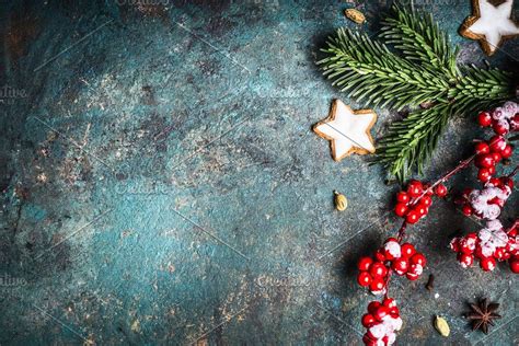 Rustic Christmas Background Featuring Christmas Background And Fir