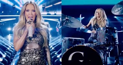 Carrie Underwood Dazzles In Stunning Metallic Bodysuit And Plays Epic