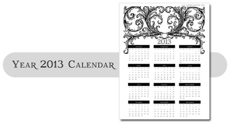Vintage 2013 Printable Calendar Call Me Victorian