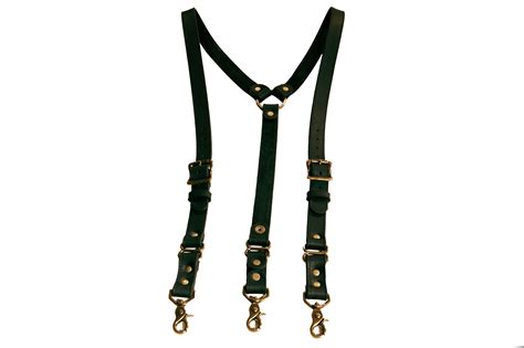 Buy Custom Made Double Thick Black Leather Suspenders With Antique