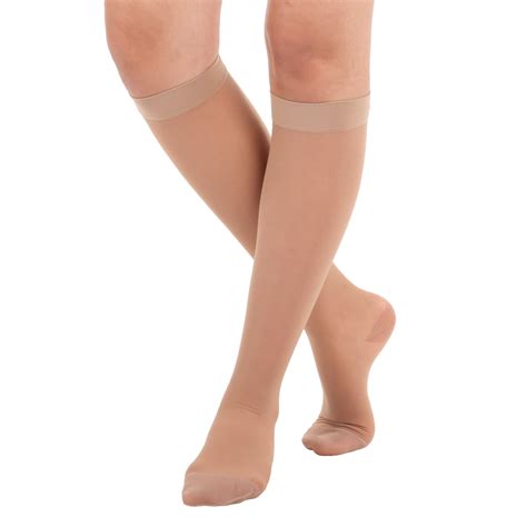 Absolute Support 8 15mmhg Light Support Womens Sheer Knee Hi Closed