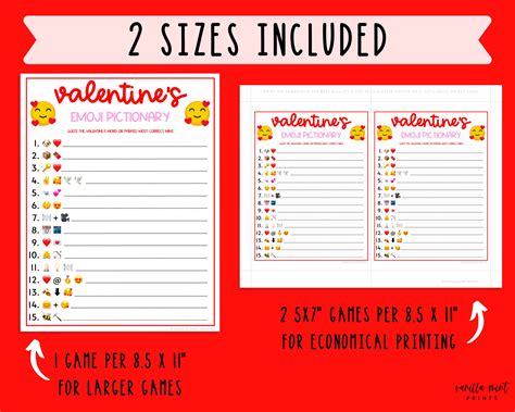 Free Printable Valentine S Day Emoji Pictionary Quiz