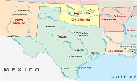 Mapa Do Texas Eua Destinos