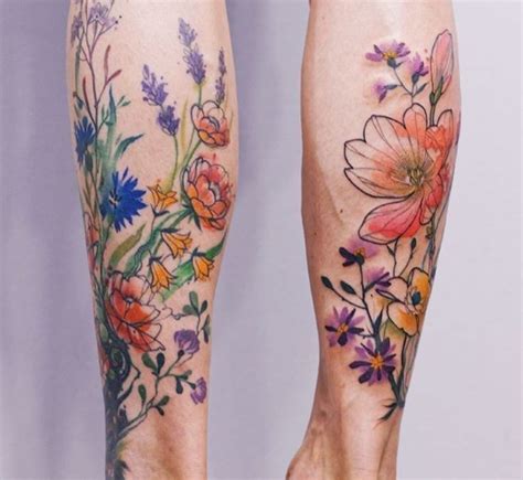 wild flower leg tattoos love love love it flower leg tattoos tattoos for women flowers