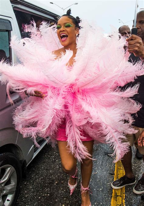 Rihanna Sizzles In A Pink Costume During Kadooment Day Parade On