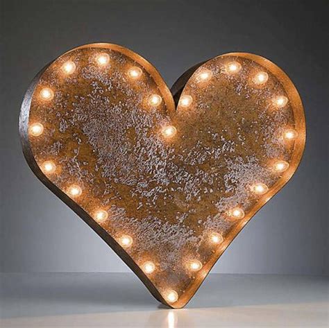 24” Heart Vintage Marquee Lights Sign Rustic Buy Marquee Lights