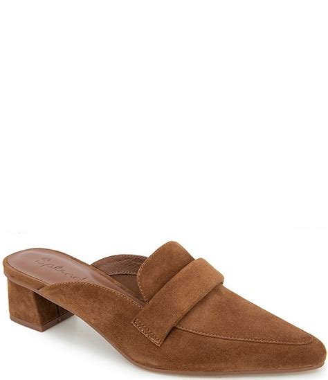 Splendid Loretta Suede Block Heel Mules Dillards