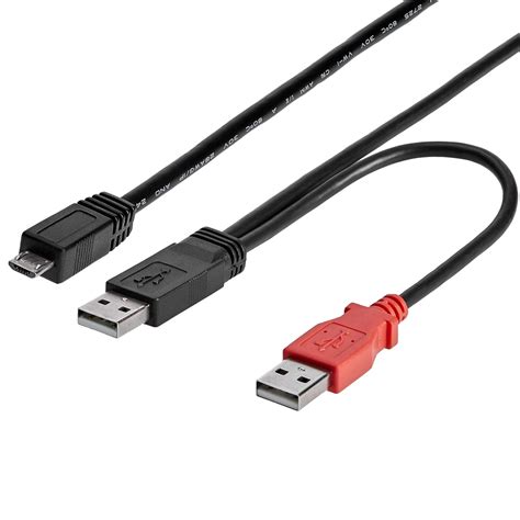 Startech 3 Feet Usb Y Cable For External Hard Drive Dual Usb A To
