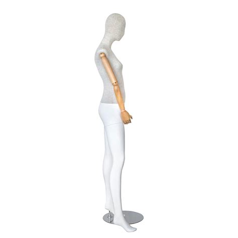 Shmb7 Female White Linen Fiberglass Full Body Mannequin