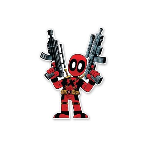 Kawaii Deadpool Deadpool Official Sticker Sticky Labels Kawaii