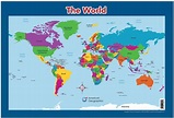 World Map for Kids - World Wall/Desk Map (18" x 26" Laminated): Amazon ...