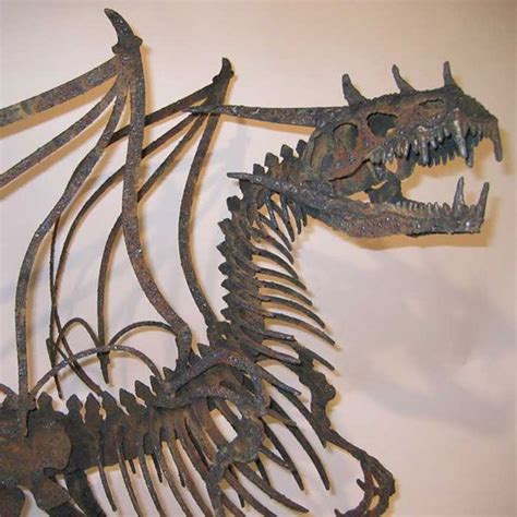 Awesome Metal Art Sculpture Of A Dragon Skeleton By Brandon Kihl With
