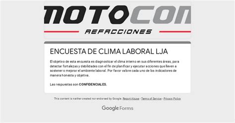 Encuesta De Clima Organizacional Google Forms