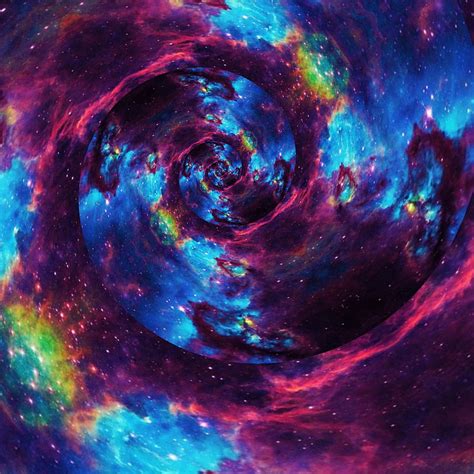 Spiral Verse Black Hole Cosmos Fibonacci Fractal Galaxy Outer