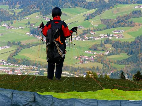 Hd Wallpaper Nature Mountain Landscape Flying Paragliding Jump