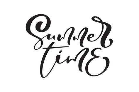 Calligraphy Lettering Text Summer Time Vector Hand Drawn Isolated
