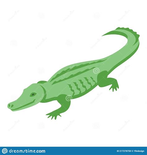 Carnivore Crocodile Icon Isometric Style Stock Vector Illustration