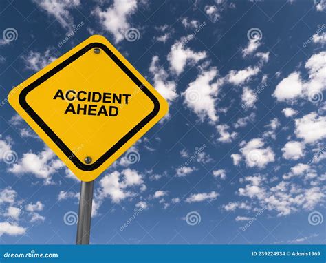 Accident Ahead Traffic Sign Stock Photo Image Of Roadsign Crash