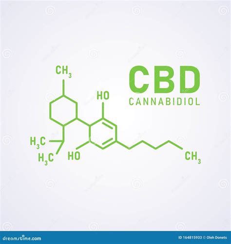 Green Cbd Icon Isolated On A White Background Cbd Molecule Formula