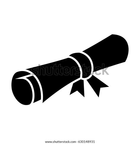 Folded Diploma Icon Stock Vector Royalty Free 630148931