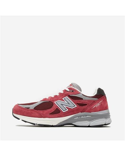 New Balance 990 V3 Made In Usa In Red For Men Lyst Uk