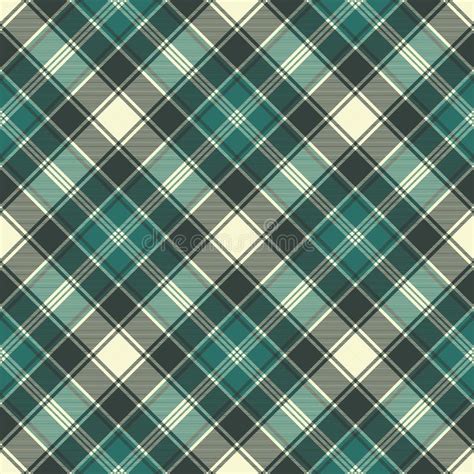 Green Plaid Fabric Texture Seamless Pattern Stock Vector Illustration