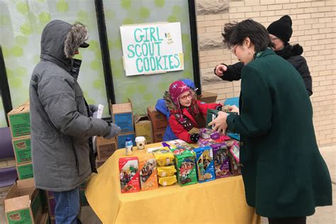 Girl Scout Troop Selling Cookies Outside North Side Weed Dispensary I