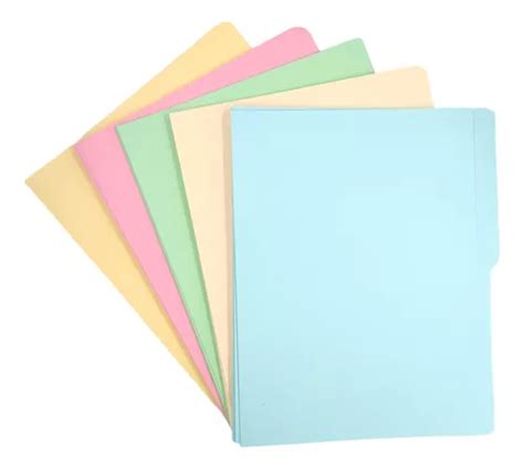 125 Folders Tamaño Carta Colores Pastel Cuotas Sin Interés