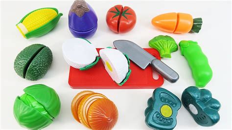 Learn Names Of Fruits And Vegetables Toy Cutting Velcro Fruits And Vegetables Slicing Peeling