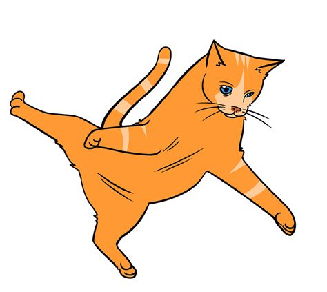 Jumping Cat Action Yellow Free Vector Graphic On Pixabay