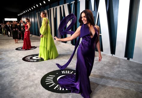 Vanessa Hudgens Purple Dress Vanity Fair Oscars Party POPSUGAR Fashion Photo
