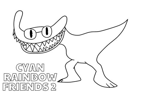 Rainbow Friends Cyan Pictures Coloring Page Free Printable Coloring Pages