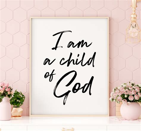 I Am A Child Of God Printable Art Nursery Decor Child Of God Etsy