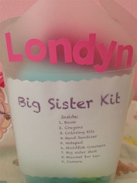 What's the good of news if you haven't a sister to share it? 27. Big Sister Kit: baby shower gift Cute idea for the big ...