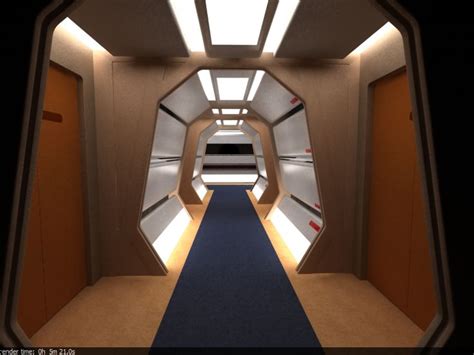 3d Interiors Of Enterprise D Fan Trek Retro Futurism Scifi Room