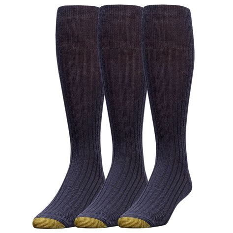 Goldtoe Mens Gold Toe 1446h Windsor Wool Over The Calf Dress Socks 3 Pack