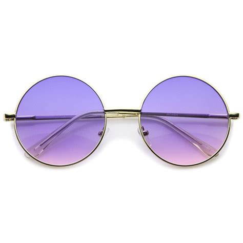 Laya Retro Round Frame Sunglasses In Pink Purple At Flyjane Retro