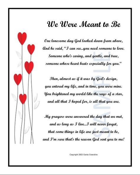 We Were Meant To Be Digital Download Love Poem Print Verse Poem For