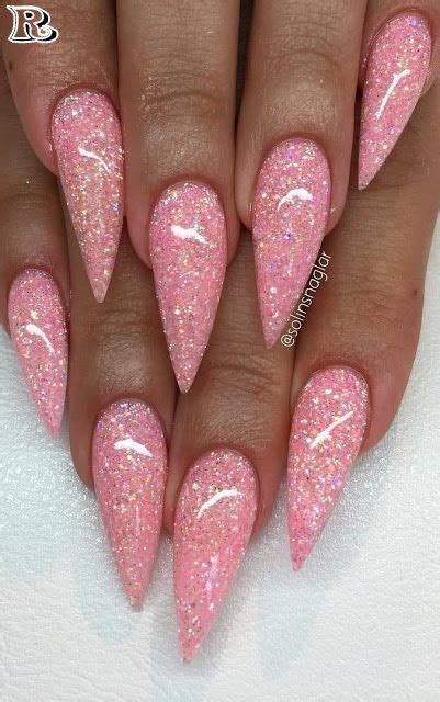 150 Gorgeous Glitter Stiletto Nail Art Design 2018 Pink Stiletto