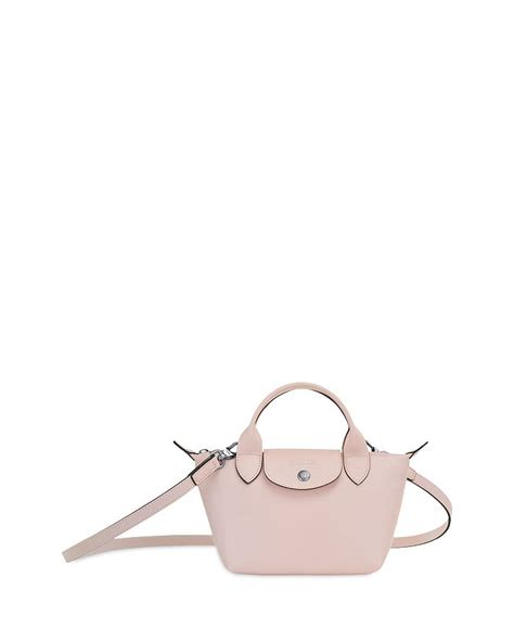 Longchamp Le Pliage Cuir Extra Small Leather Shoulder Bag In Pale Pink Modesens