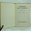 Monday or Tuesday by Virginia Woolf: Very Good Hardcover (1921) 1st ...