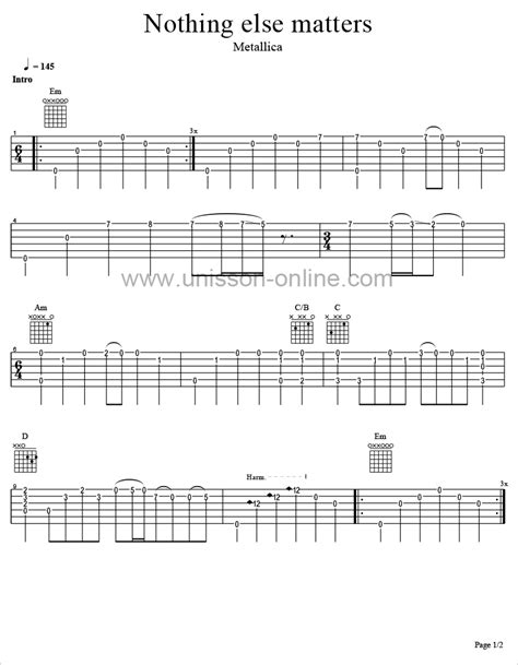 Click the button to download nothing else matters guitar pro tab. Nothing else matters Tab Guitar Pro - Metallica - UNISSON ...