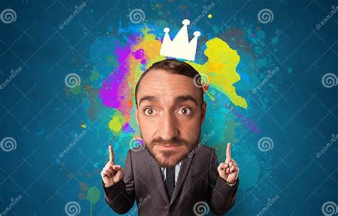 Big Head On Small Body With Crown Stock Photo Image Of Handsome