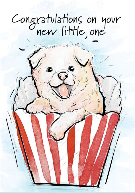 Congratulations Puppy Newborn Card Pawsitive Wishes St Thomas
